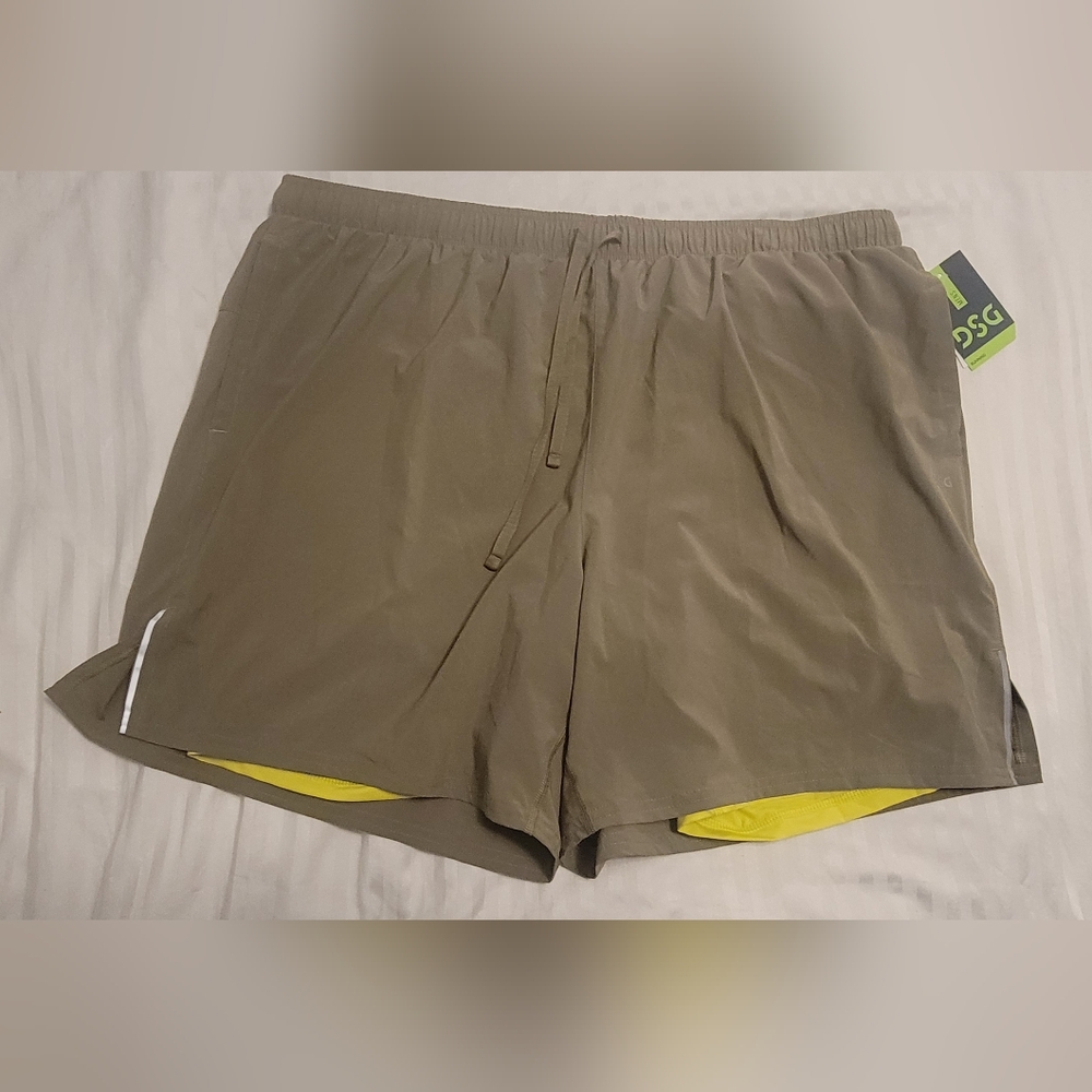 DSG Men's Athletic Shorts - Olive and Yellow